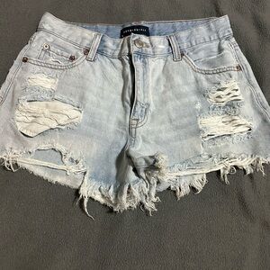 Aeropostale Blue Jean Shorts Distressed Style